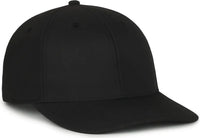 OC Sports OC871PF Solid Pro Crown Polyester Cap - Black - Black / Youth