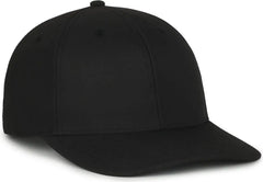 OC Sports OC871PF Solid Pro Crown Polyester Cap - Black - Black / Youth