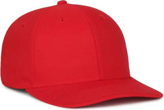 OC Sports OC871PF Solid Pro Crown Polyester Cap - Red - Red / Youth