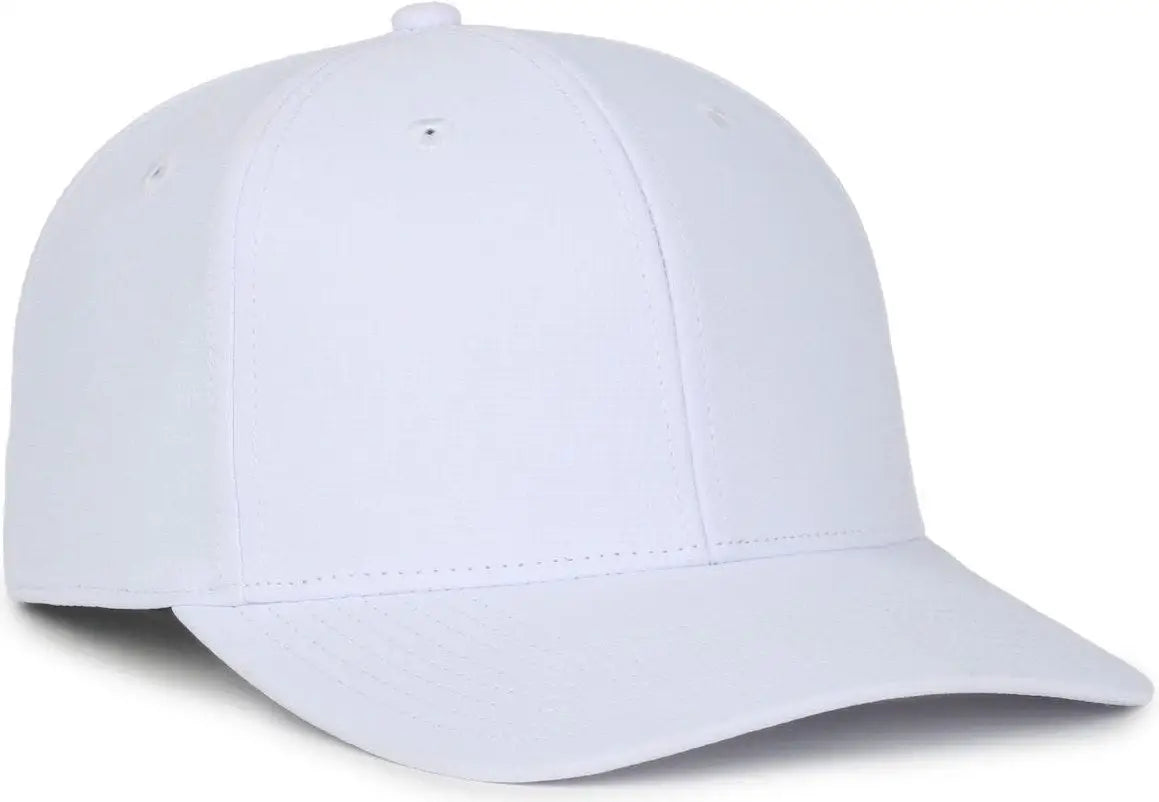 OC Sports OC871PF Solid Pro Crown Polyester Cap - White - White / Youth