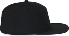 OC Sports OC900 Split Panel Performance Snap Back Cap - Black - Black / OSFM