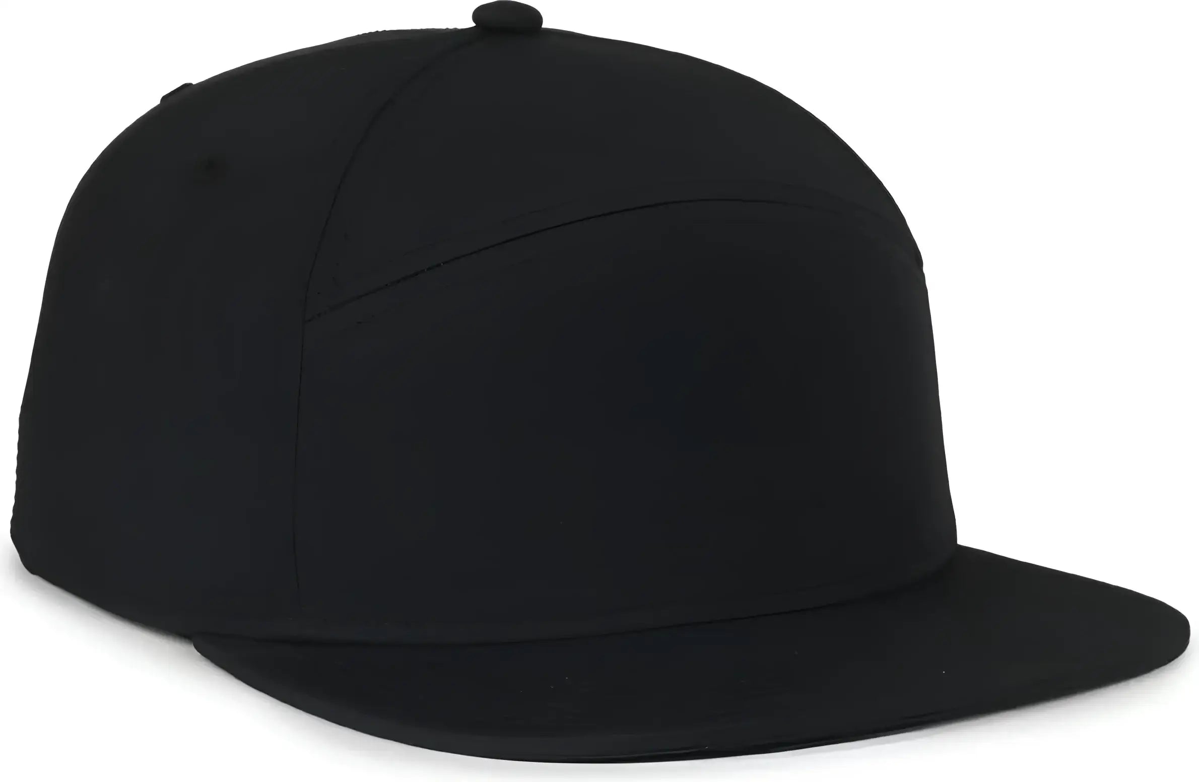 OC Sports OC900 Split Panel Performance Snap Back Cap - Black - Black / OSFM