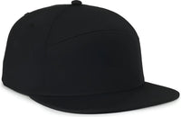 OC Sports OC900 Split Panel Performance Snap Back Cap - Black - Black / OSFM