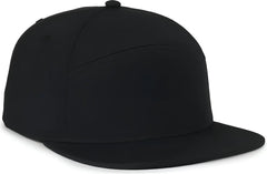 OC Sports OC900 Split Panel Performance Snap Back Cap - Black - Black / OSFM