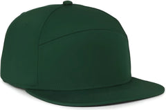 OC Sports OC900 Split Panel Performance Snap Back Cap - Dark Green - Green / OSFM