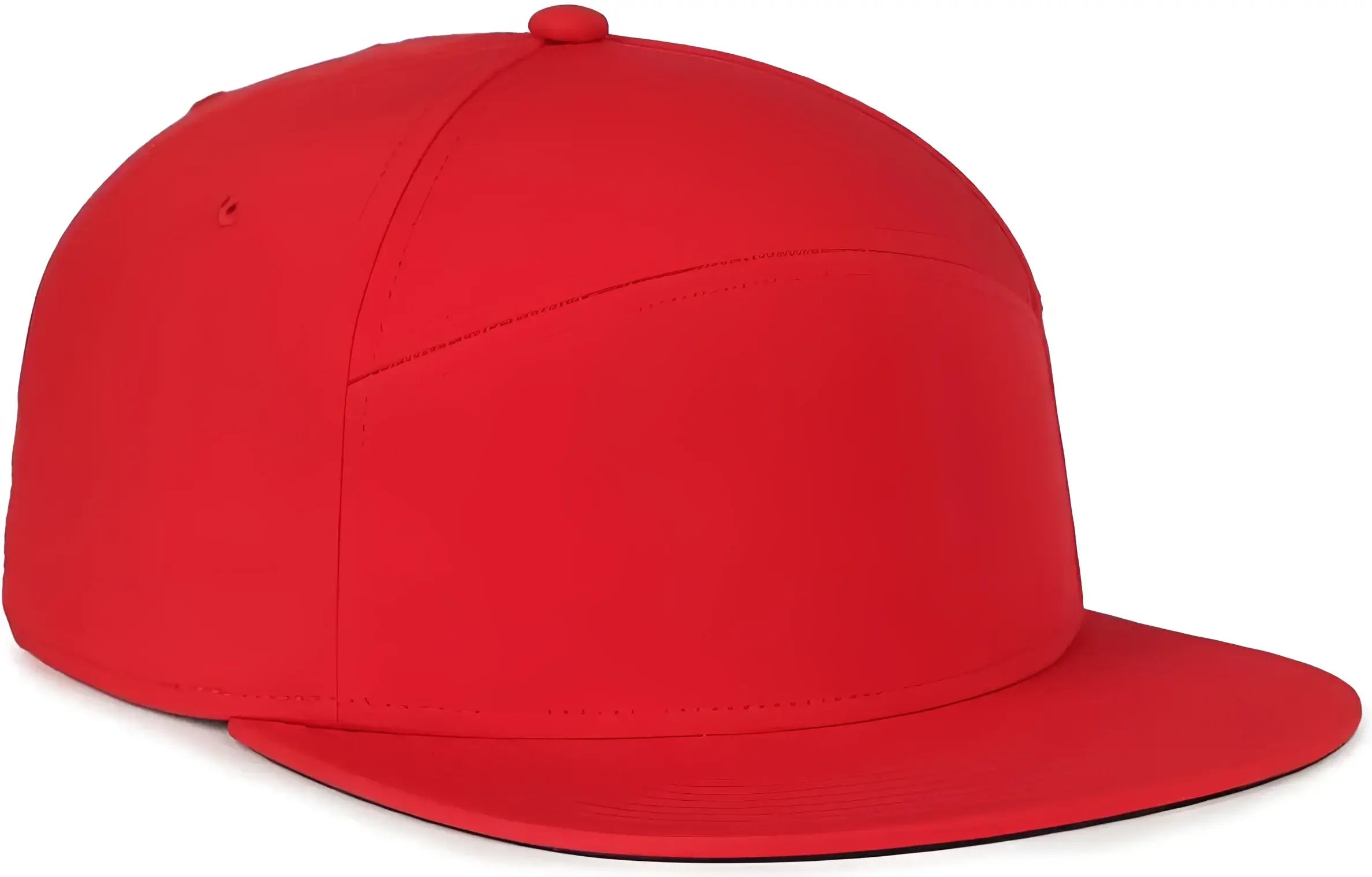 OC Sports OC900 Split Panel Performance Snap Back Cap - Red - Red / OSFM