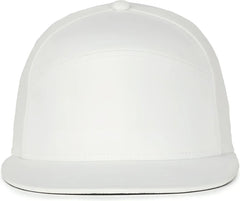 OC Sports OC900 Split Panel Performance Snap Back Cap - White - White / OSFM