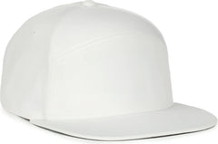 OC Sports OC900 Split Panel Performance Snap Back Cap - White - White / OSFM