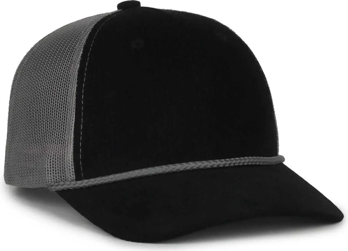 OC Sports OCCORDM Corduroy Mesh Back with Cord Cap - Black Charcoal - Dark Gray / OSFM