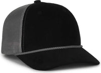 OC Sports OCCORDM Corduroy Mesh Back with Cord Cap - Black Charcoal - Dark Gray / OSFM