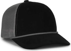 OC Sports OCCORDM Corduroy Mesh Back with Cord Cap - Black Charcoal - Dark Gray / OSFM