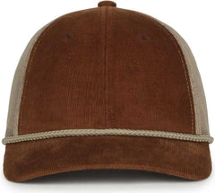 OC Sports OCCORDM Corduroy Mesh Back with Cord Cap - Brown Khaki - Khaki / OSFM