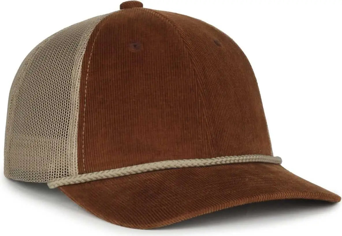 OC Sports OCCORDM Corduroy Mesh Back with Cord Cap - Brown Khaki - Khaki / OSFM
