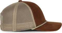 OC Sports OCCORDM Corduroy Mesh Back with Cord Cap - Brown Khaki - Khaki / OSFM
