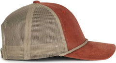OC Sports OCCORDM Corduroy Mesh Back with Cord Cap - Burnt Orange Khaki - Khaki / OSFM
