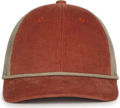 OC Sports OCCORDM Corduroy Mesh Back with Cord Cap - Burnt Orange Khaki - Khaki / OSFM