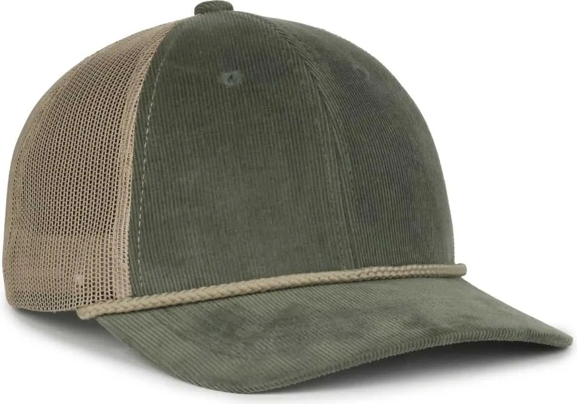 OC Sports OCCORDM Corduroy Mesh Back with Cord Cap - Olive Khaki - Khaki / OSFM