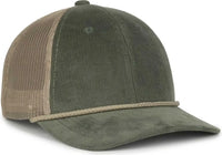 OC Sports OCCORDM Corduroy Mesh Back with Cord Cap - Olive Khaki - Khaki / OSFM