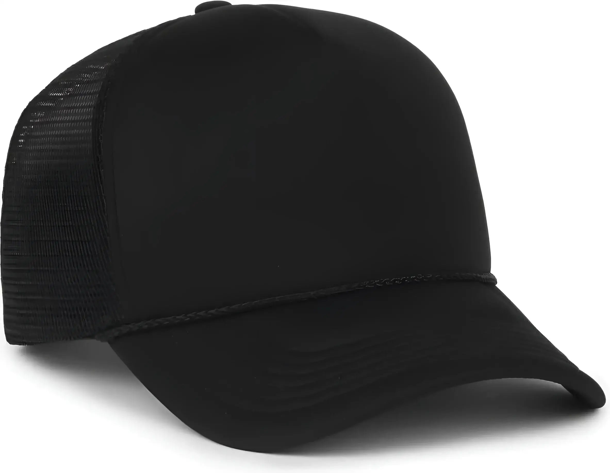 OC Sports OCFOAM 5 Panel Foam Mesh Trucker with Cord Cap - Black Black - Black / OSFM
