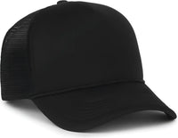 OC Sports OCFOAM 5 Panel Foam Mesh Trucker with Cord Cap - Black Black - Black / OSFM