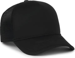 OC Sports OCFOAM 5 Panel Foam Mesh Trucker with Cord Cap - Black Black - Black / OSFM