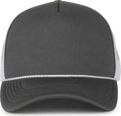 OC Sports OCFOAM 5 Panel Foam Mesh Trucker with Cord Cap - Charcoal White - White / OSFM