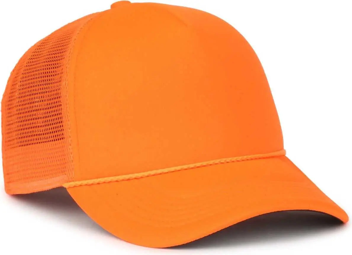 OC Sports OCFOAM 5 Panel Foam Mesh Trucker with Cord Cap - Neon Orange Neon Orange - Orange / OSFM
