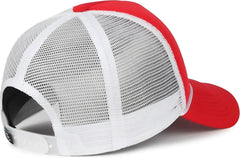 OC Sports OCFOAM 5 Panel Foam Mesh Trucker with Cord Cap - Red White - White / OSFM