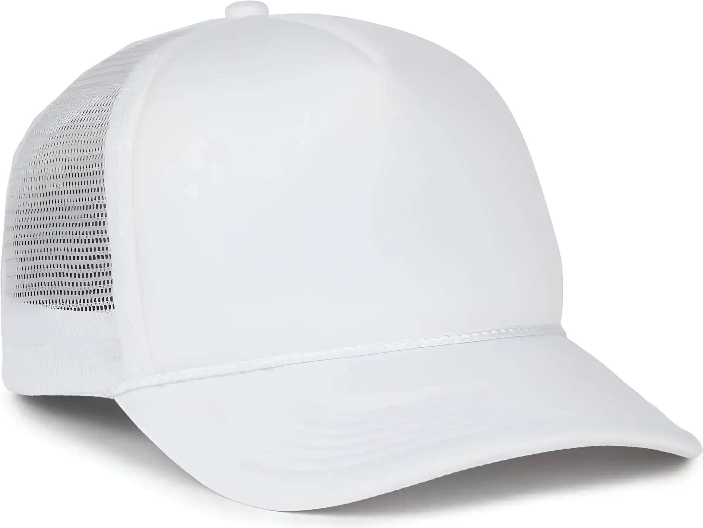 OC Sports OCFOAM 5 Panel Foam Mesh Trucker with Cord Cap - White White - White / OSFM