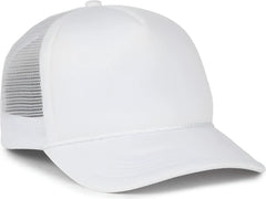 OC Sports OCFOAM 5 Panel Foam Mesh Trucker with Cord Cap - White White - White / OSFM