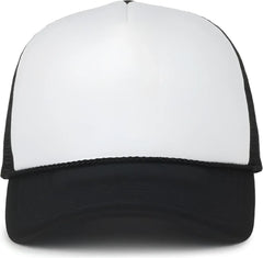OC Sports OCFOAM 5 Panel Foam Mesh Trucker with Cord Cap - White Black Black - Black / OSFM