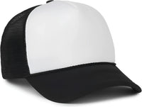 OC Sports OCFOAM 5 Panel Foam Mesh Trucker with Cord Cap - White Black Black - Black / OSFM