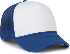 OC Sports OCFOAM 5 Panel Foam Mesh Trucker with Cord Cap - White Royal Royal - Royal / OSFM