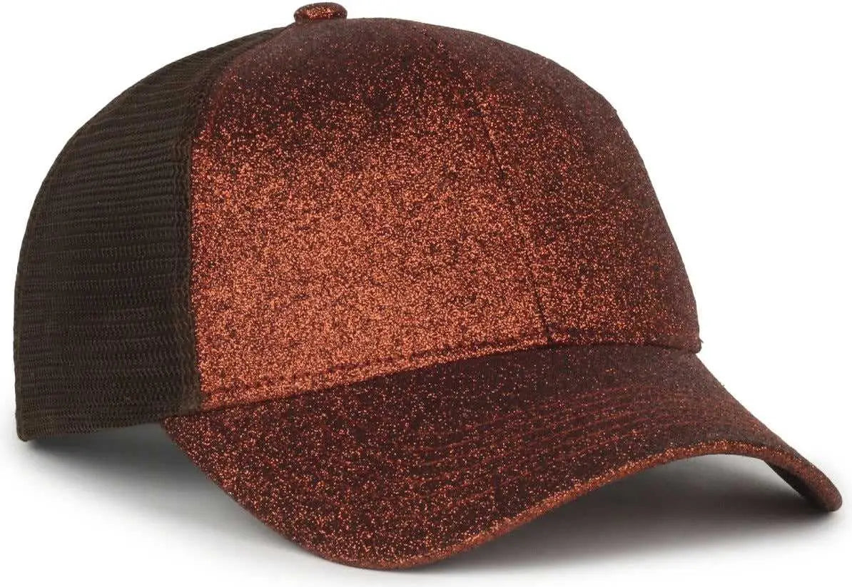 OC Sports OCGLTR Glitter Mesh Back Cap - Copper Brown - Brown / Ladies