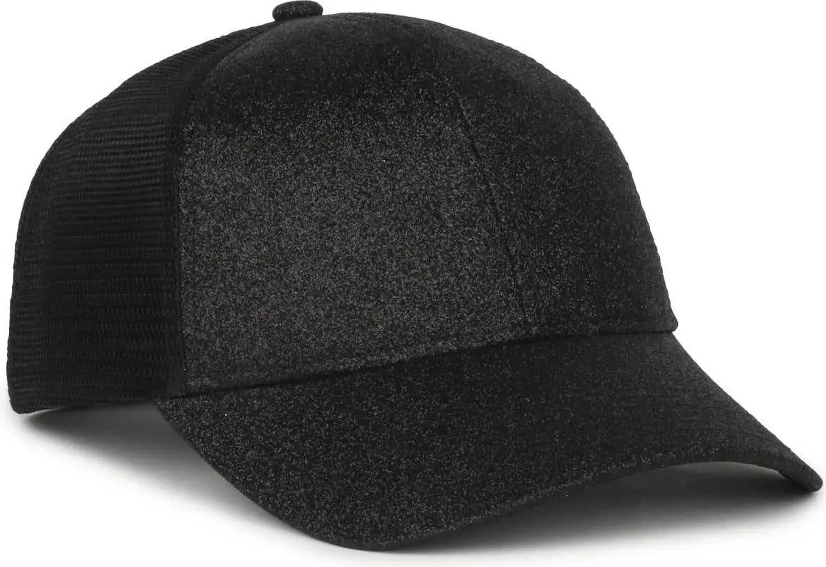 OC Sports OCGLTR Glitter Mesh Back Cap - Onyx Black - Black / Ladies