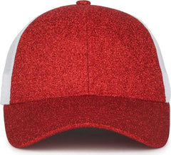 OC Sports OCGLTR Glitter Mesh Back Cap - Ruby White - White / Ladies