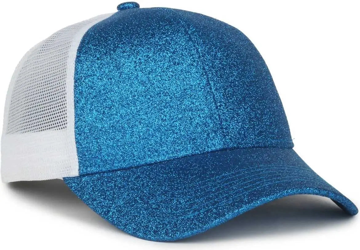 OC Sports OCGLTR Glitter Mesh Back Cap - Sapphire White - White / Ladies