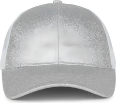OC Sports OCGLTR Glitter Mesh Back Cap - Silver White - White / Ladies