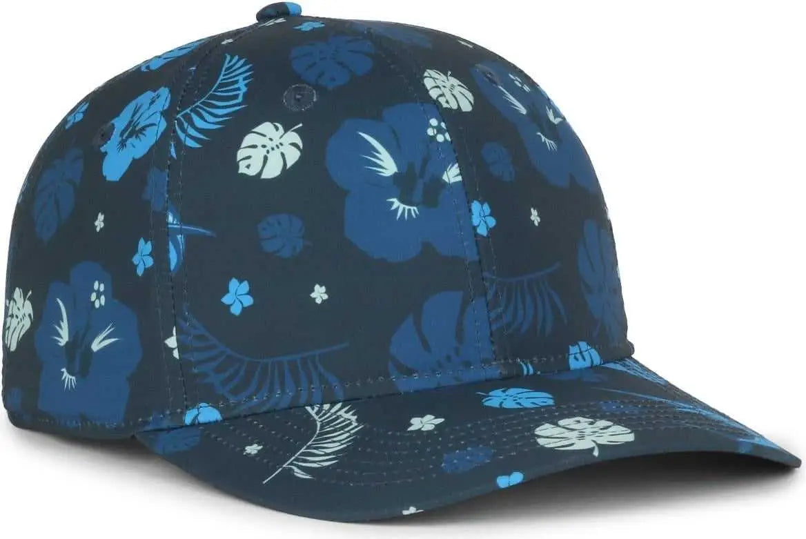 OC Sports OCP100 Sublimated Pattern Pro Crown Cap -Hibiscus Marlin Navy - Navy / OSFM