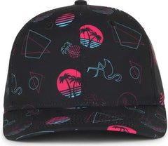 OC Sports OCP100 Sublimated Pattern Pro Crown Cap -Miami Black - Black / OSFM