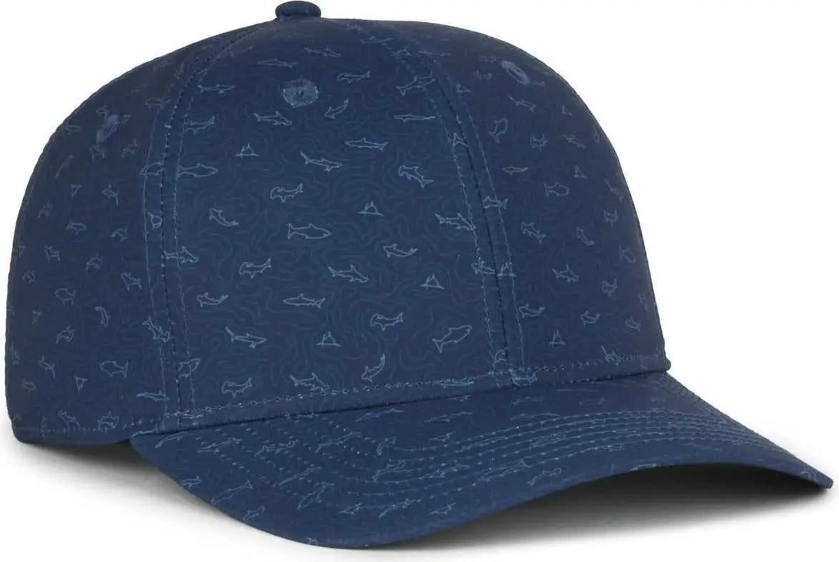 OC Sports OCP100 Sublimated Pattern Pro Crown Cap -Sharks Navy - Navy / OSFM