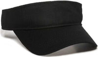 OC Sports PCTV-100 Adjustable Cotton Visors - Black - Black / 6 3/8’’ - 7’’