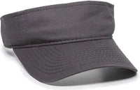 OC Sports PCTV-100 Adjustable Cotton Visors - Charcoal - Dark Gray / One Size Fits Most