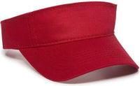 OC Sports PCTV-100 Adjustable Cotton Visors - Red - Red / 6 3/8’’ - 7’’