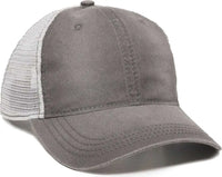 OC Sports PDT-750M Adjustable Mesh Back Cap - Charcoal White - Dark Gray White / 6 7/8’’ - 7 1/2’’