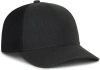 OC Sports PDT20M Pigment Dyed Twill Mesh Back Cap - Black Black - Black / OSFM