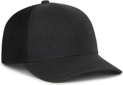 OC Sports PDT20M Pigment Dyed Twill Mesh Back Cap - Black Black - Black / OSFM
