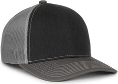 OC Sports PDT20M Pigment Dyed Twill Mesh Back Cap - Black Light Gray Charcoal - Dark Gray / OSFM