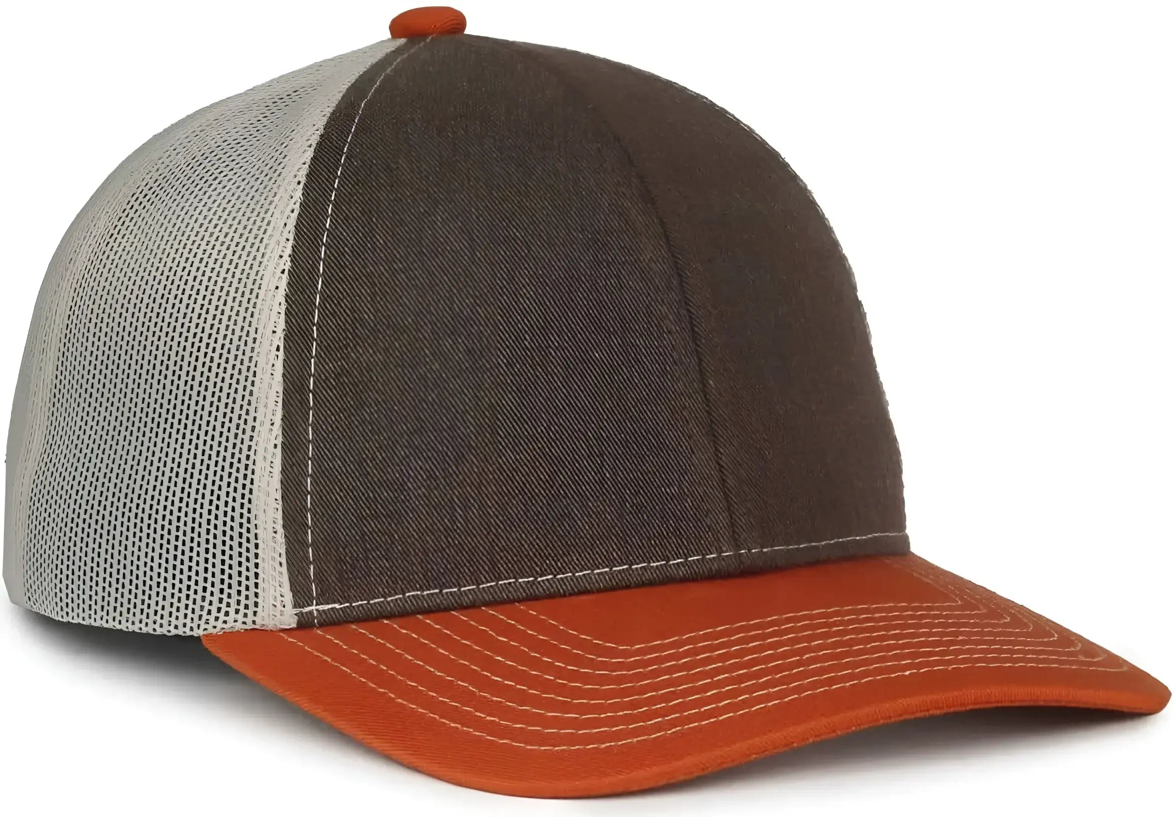 OC Sports PDT20M Pigment Dyed Twill Mesh Back Cap - Brown Putty Orange - Orange / OSFM
