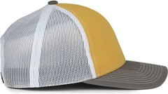 OC Sports PDT20M Pigment Dyed Twill Mesh Back Cap - Gold White Charcoal - Dark Gray / OSFM
